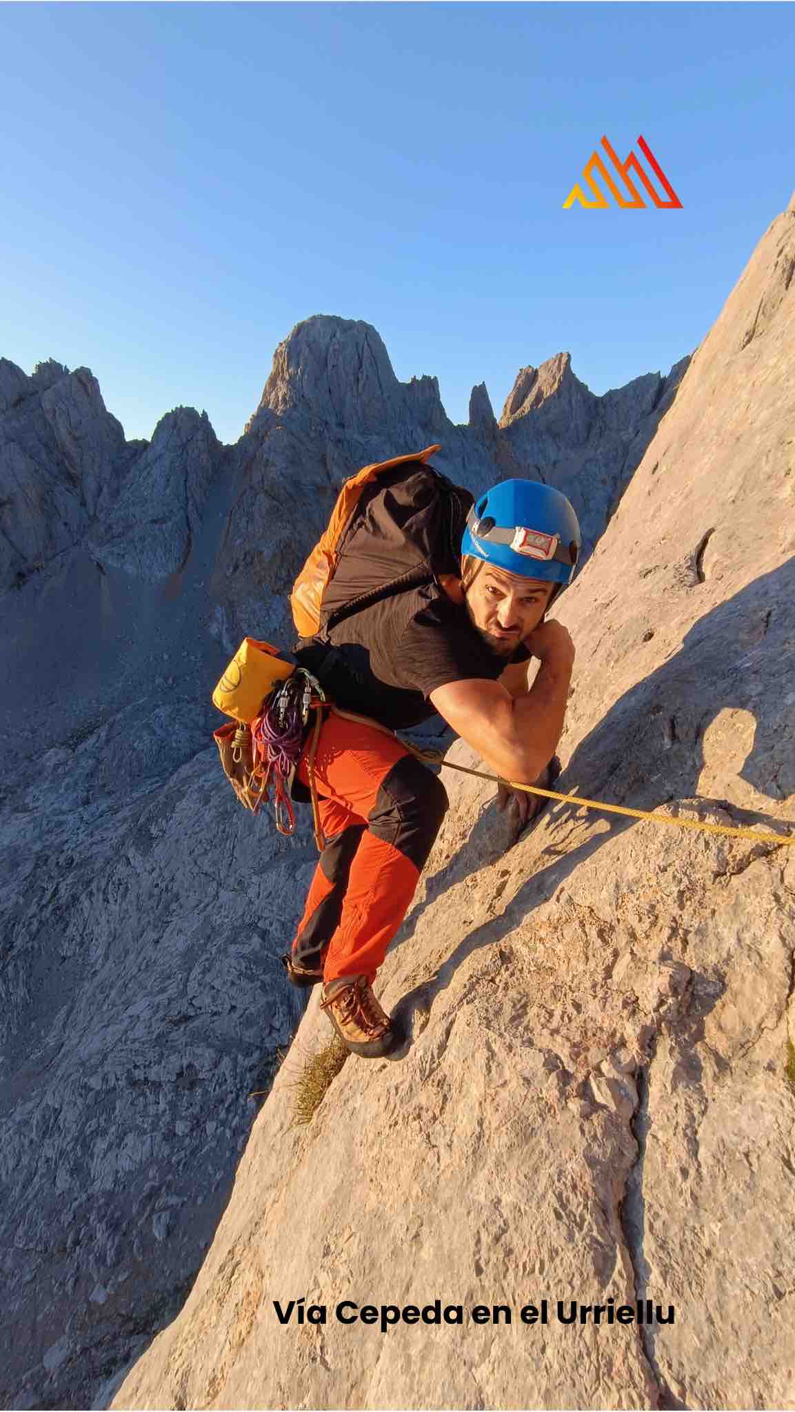 Escalando con uno de los mejores frontales ligeros para montaña